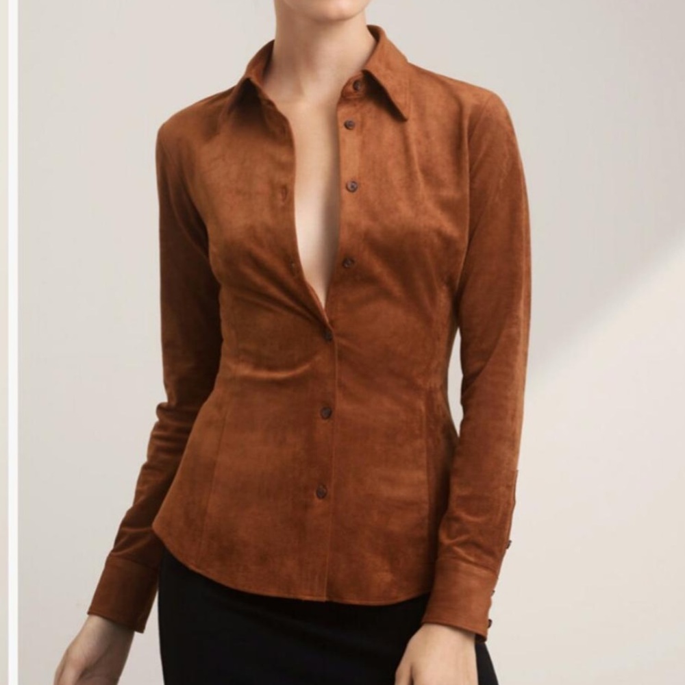 Aritzia Babaton Vineet Vegan Suede Blouse